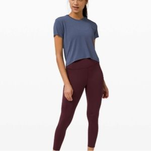 Lululemon Train to Be Short Sleeve
Ink Blue Perforated Crop Tee